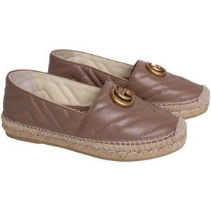 Gucci Porcelain Rose Leather Espadrille with Doubl